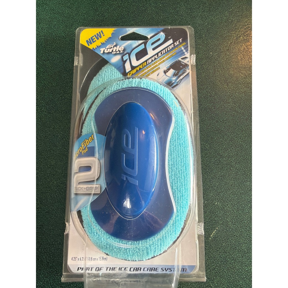 Turtle Wax ICE Gripper Applicator Set Microfiber Pad Blue Handle TW45202 NEW